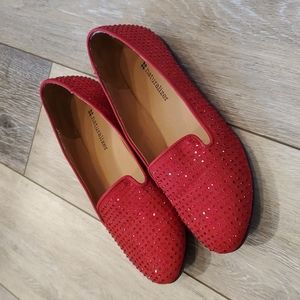 Ruby Red Bedazzled Loafers